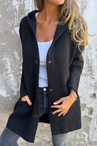 Adriana | Lange Strickjacke mit Kapuze