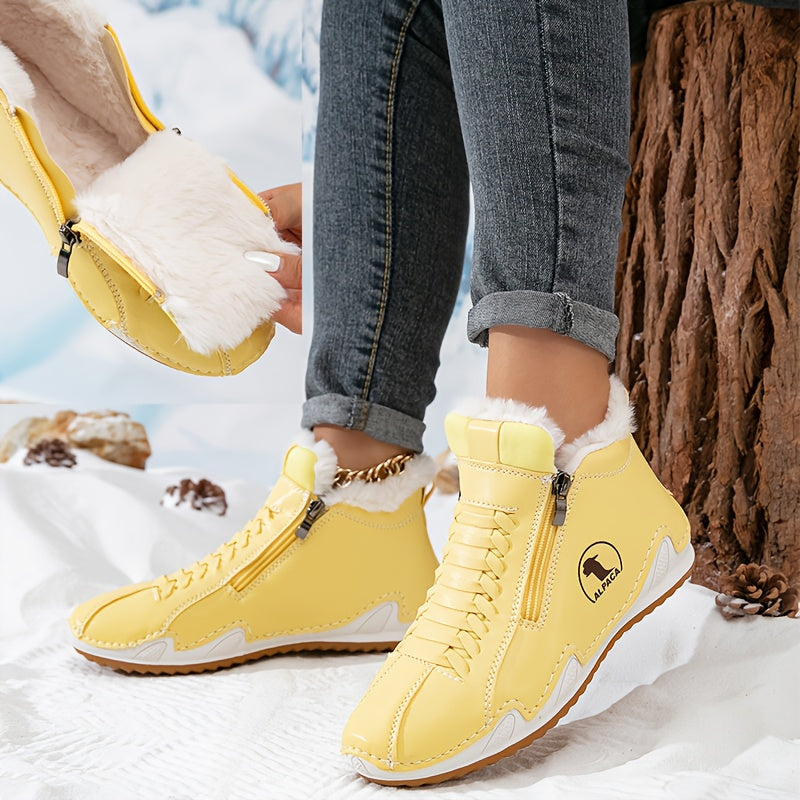 Lotte | Warm gefütterte Stiefelette mit Reißverschluss &amp; Schnürung