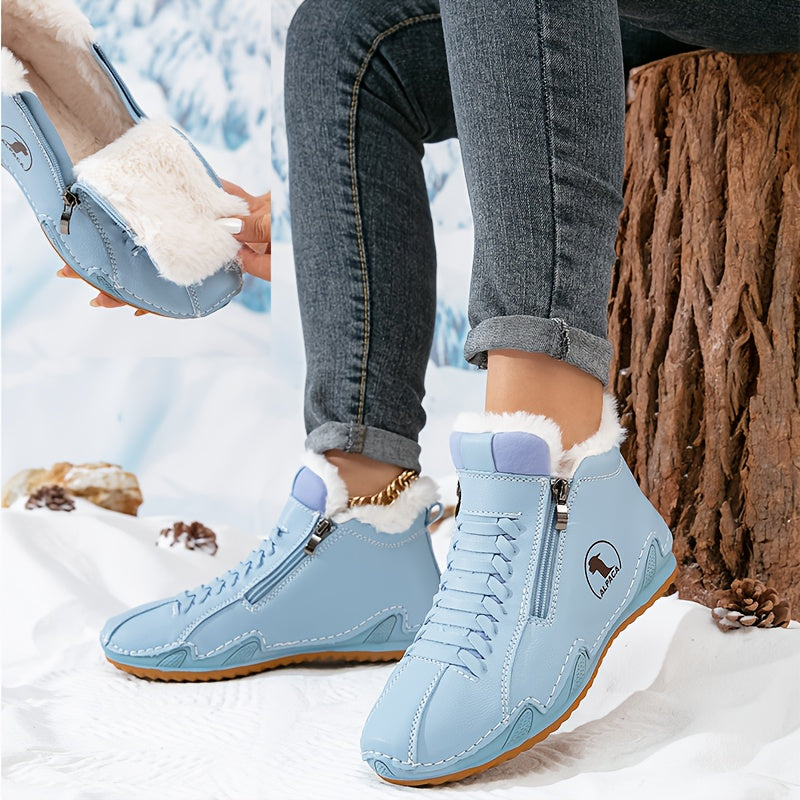 Lotte | Warm gefütterte Stiefelette mit Reißverschluss &amp; Schnürung