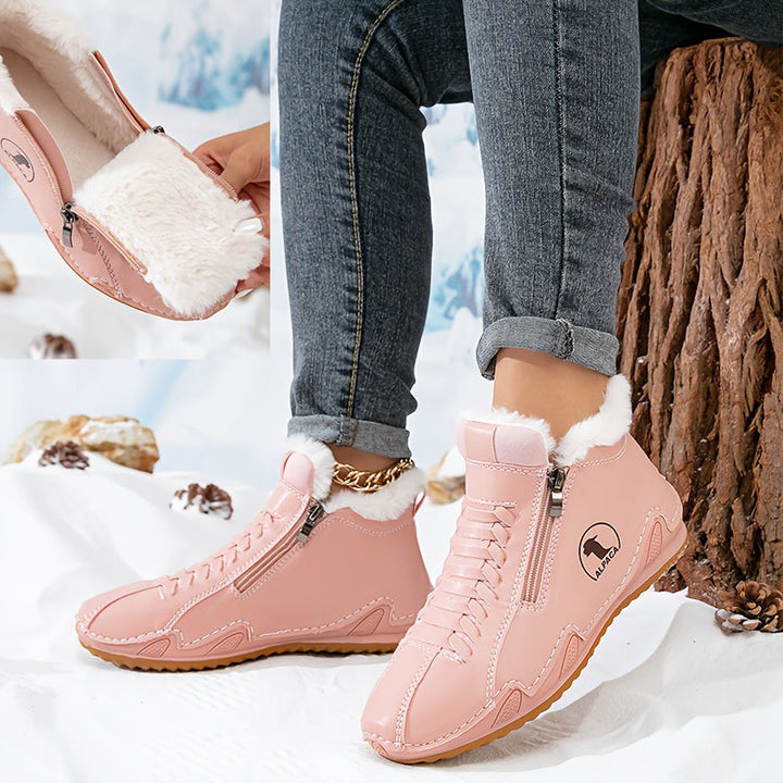 Lotte | Warm gefütterte Stiefelette mit Reißverschluss &amp; Schnürung