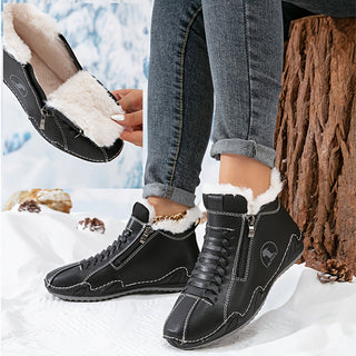 Lotte | Warm gefütterte Stiefelette mit Reißverschluss &amp; Schnürung