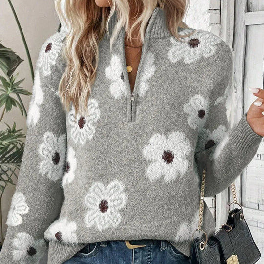 Bloom – Pullover mit Reißverschlusskragen