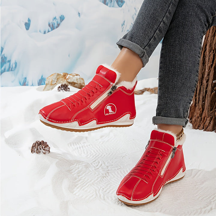 Lotte | Warm gefütterte Stiefelette mit Reißverschluss &amp; Schnürung