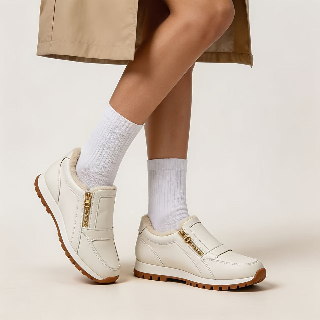 Janne | Warmer Slip-On-Sneaker mit doppeltem Reißverschluss