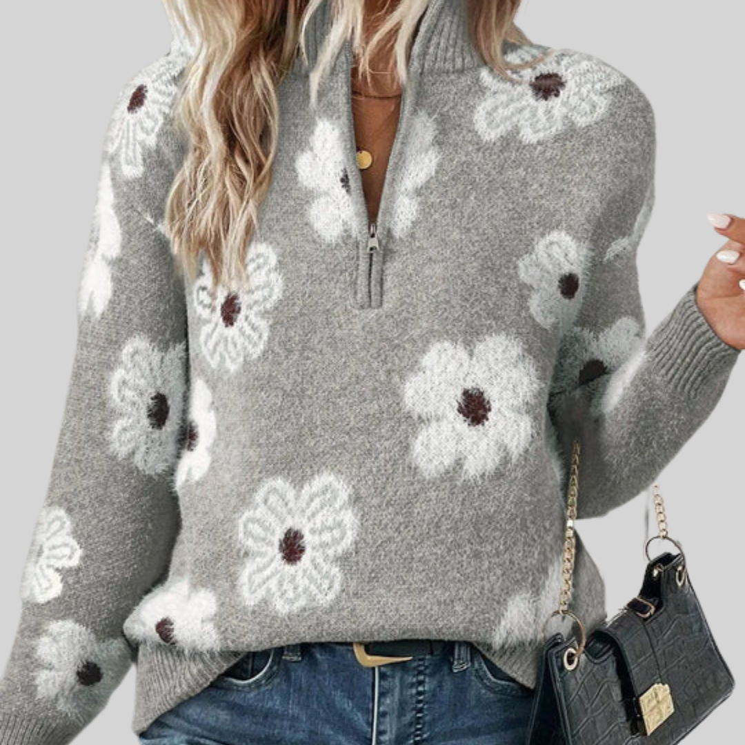Bloom – Pullover mit Reißverschlusskragen