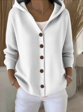 Darienne – Kapuzen-Strickjacke mit Knöpfen