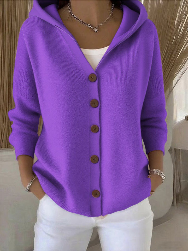 Darienne – Kapuzen-Strickjacke mit Knöpfen