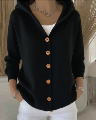 Darienne – Kapuzen-Strickjacke mit Knöpfen