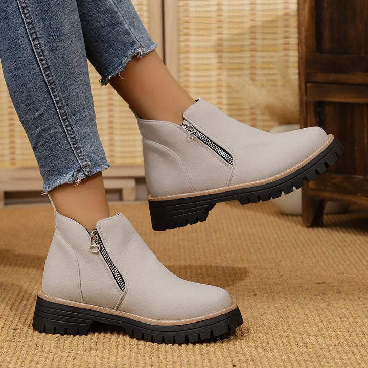 Frida – Plateau-Stiefelette mit dicker Sohle für Herbst &amp; Winter