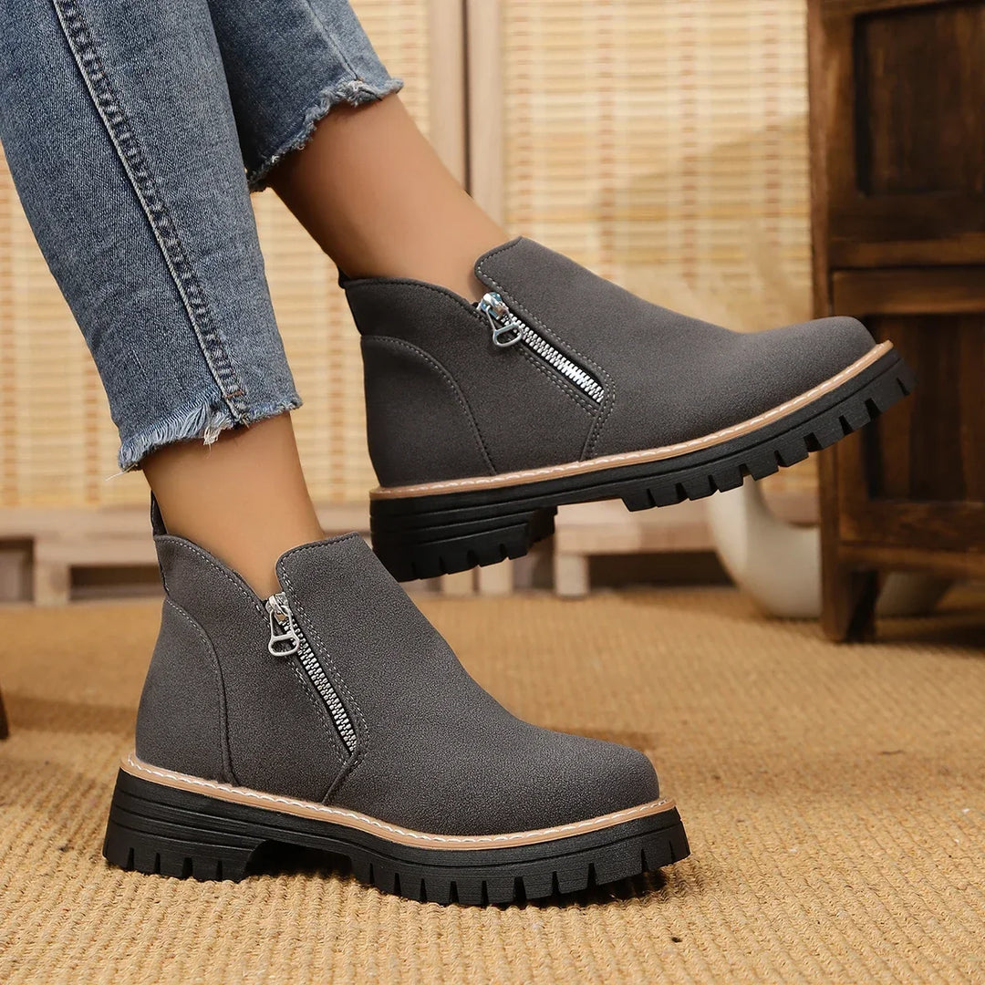 Frida – Plateau-Stiefelette mit dicker Sohle für Herbst &amp; Winter