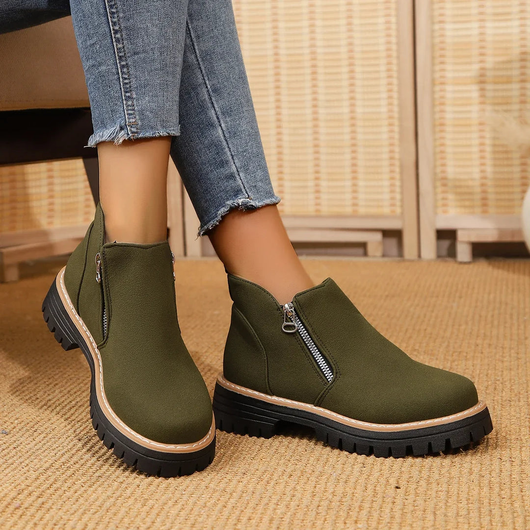 Frida – Plateau-Stiefelette mit dicker Sohle für Herbst &amp; Winter