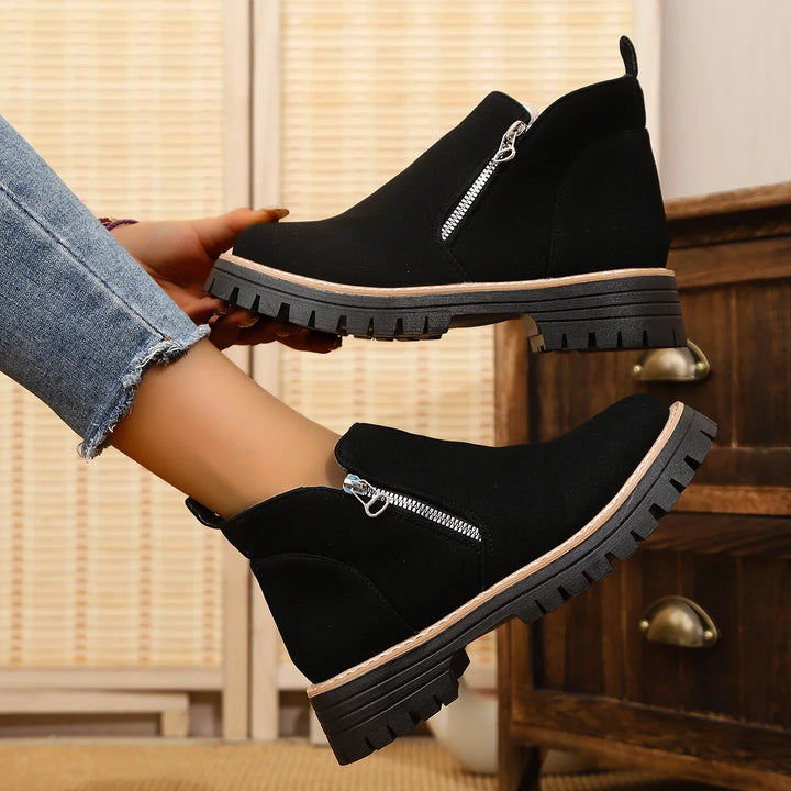 Frida – Plateau-Stiefelette mit dicker Sohle für Herbst &amp; Winter