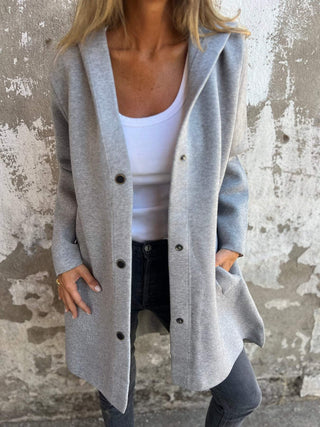 Adriana | Lange Strickjacke mit Kapuze