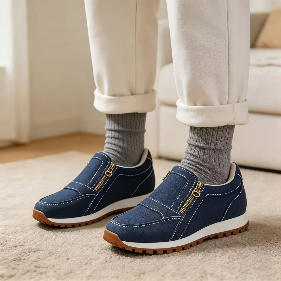 Janne | Warmer Slip-On-Sneaker mit doppeltem Reißverschluss
