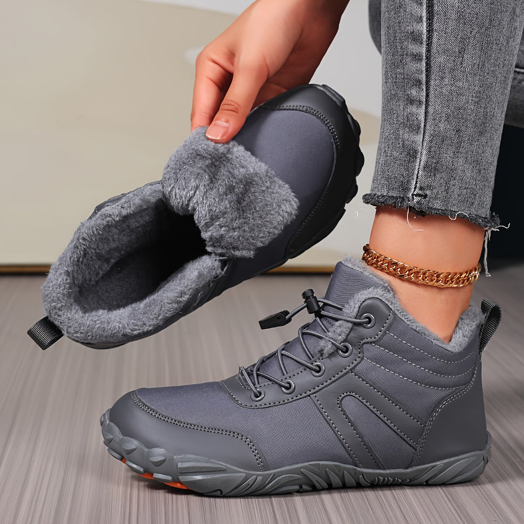 Ingrid | Warmer Barfuß-Schneestiefel mit extra breiter Zehenbox