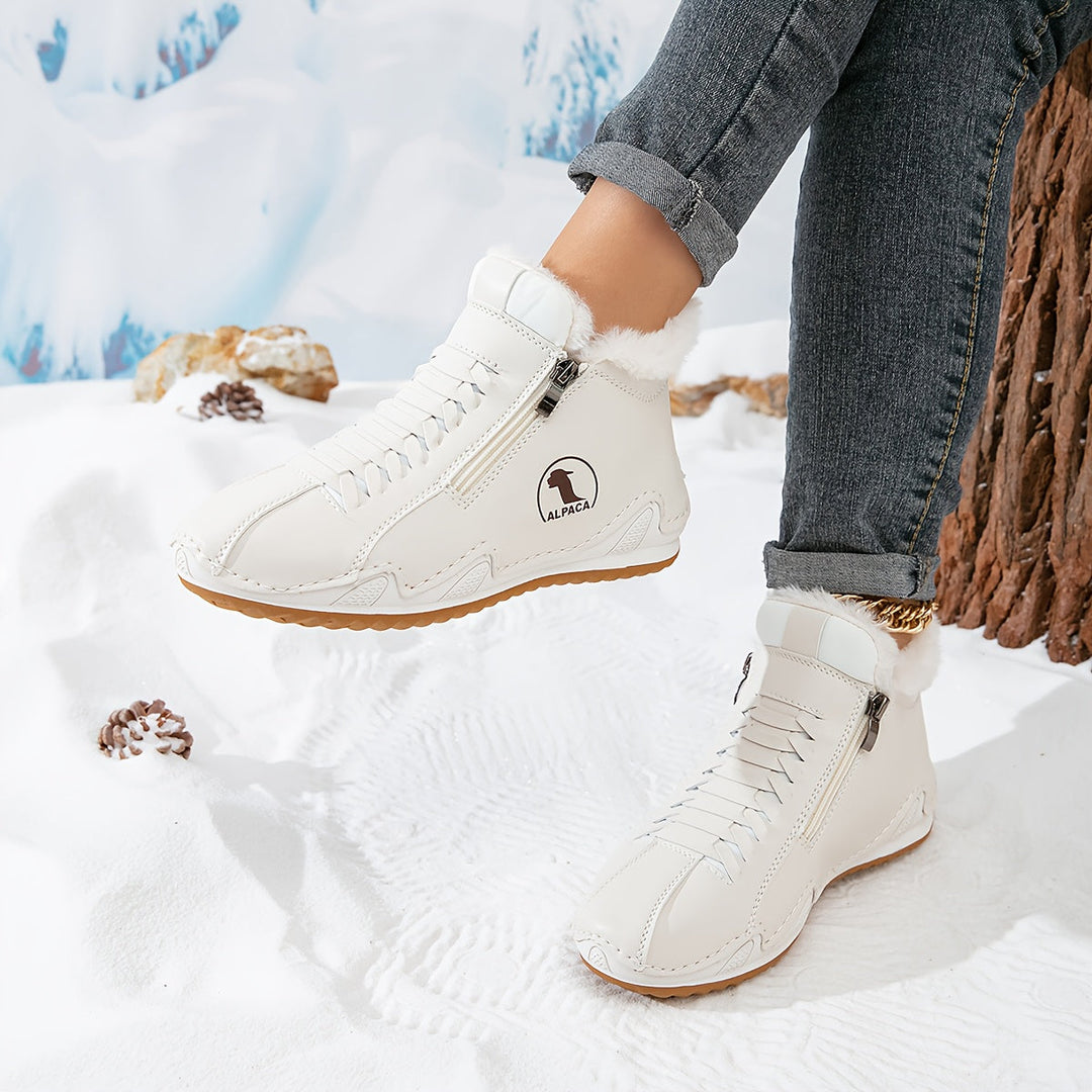 Lotte | Warm gefütterte Stiefelette mit Reißverschluss &amp; Schnürung