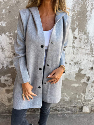 Adriana | Lange Strickjacke mit Kapuze